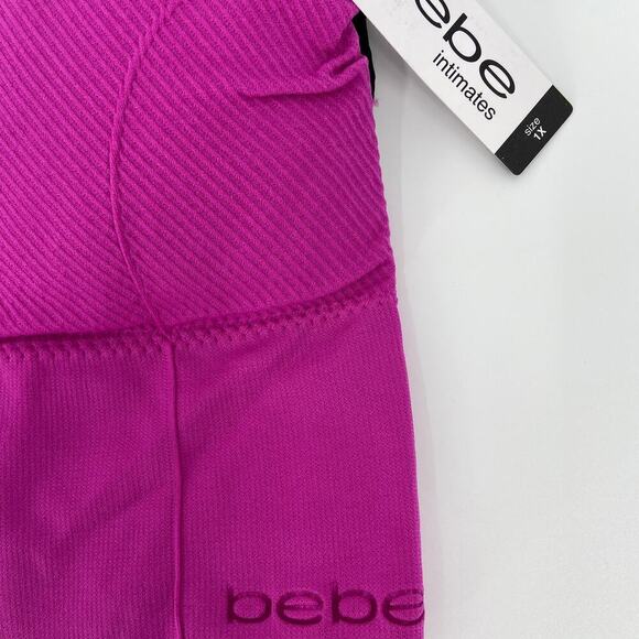 Bebe Seamless Comfort Bras 2 Pack Size 1X Black Pink Longline - Picture 3 of 9